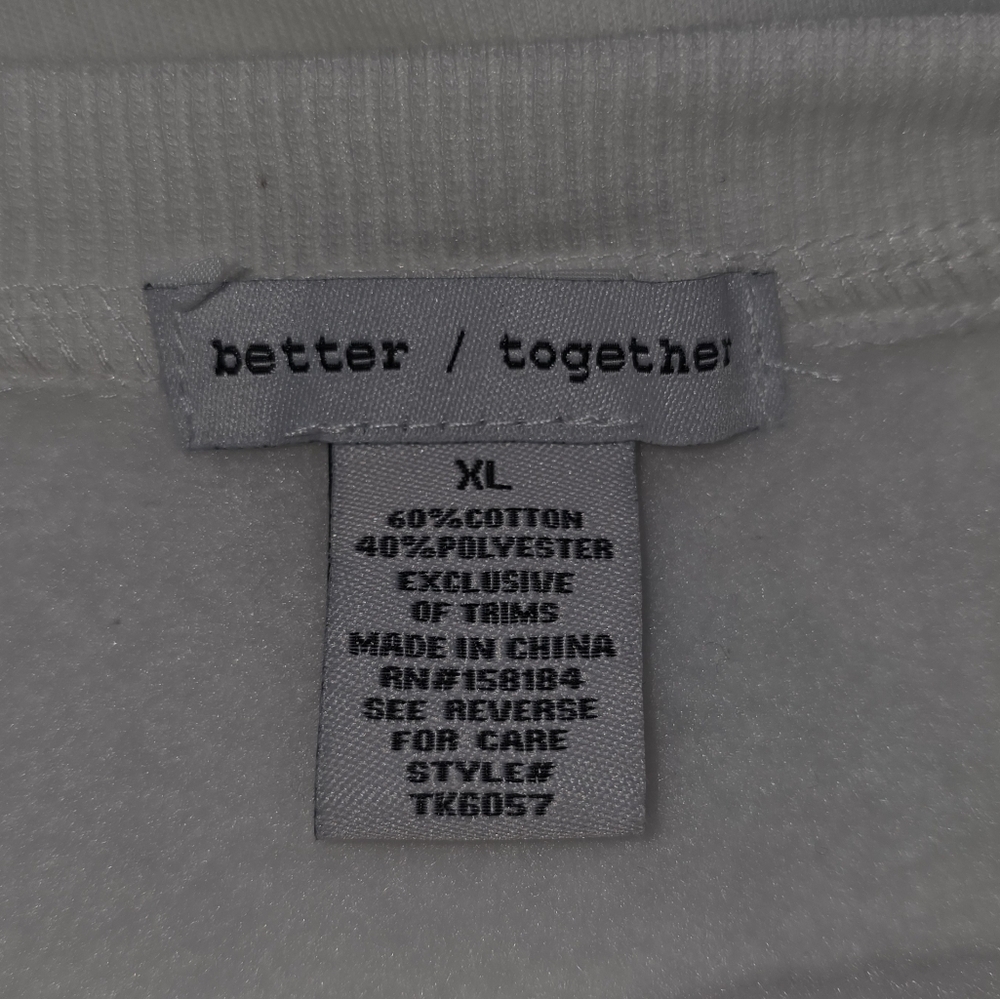 Better Together Embroidered Off Shoulder Sweatshirt Size XL - Picture 3 of 3